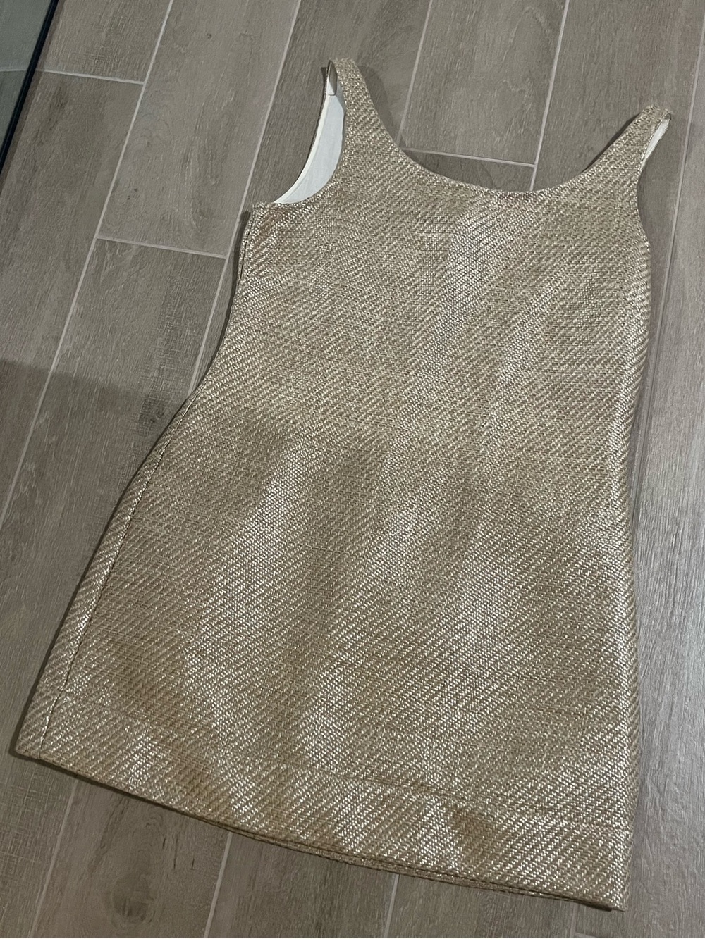 ANTONIO MELANI Gold rattan basket weave Sheath Dress - Picture 4 of 6
